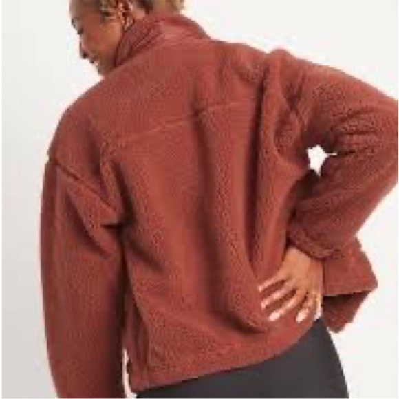 Old Navy Fall Teddy Jacket in Warm Rust - Picture 6 of 14